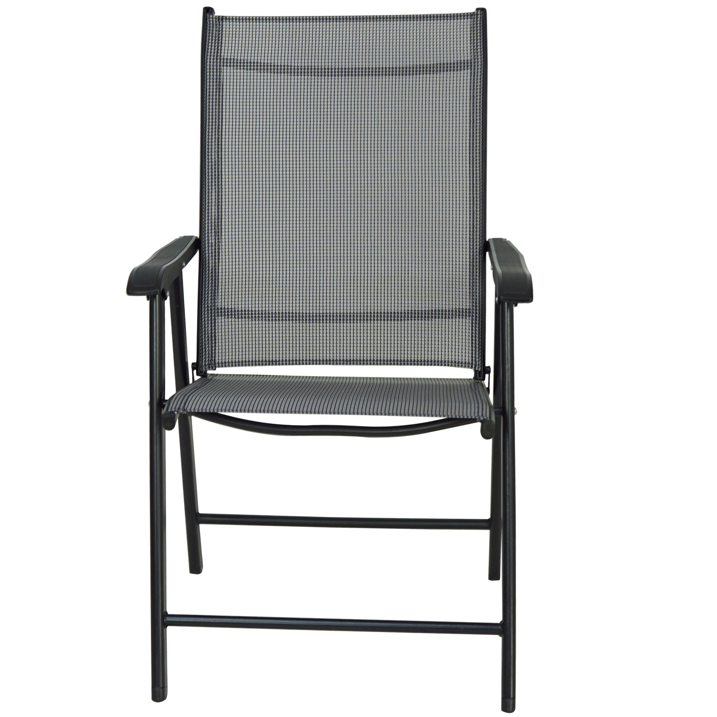 BTExpert Heavy-Duty Folding Patio Chair – Indoor/Outdoor Dining with Armrests, Metal Frame, Sling Back, for Lawn, Pool, Garden - Set of 6