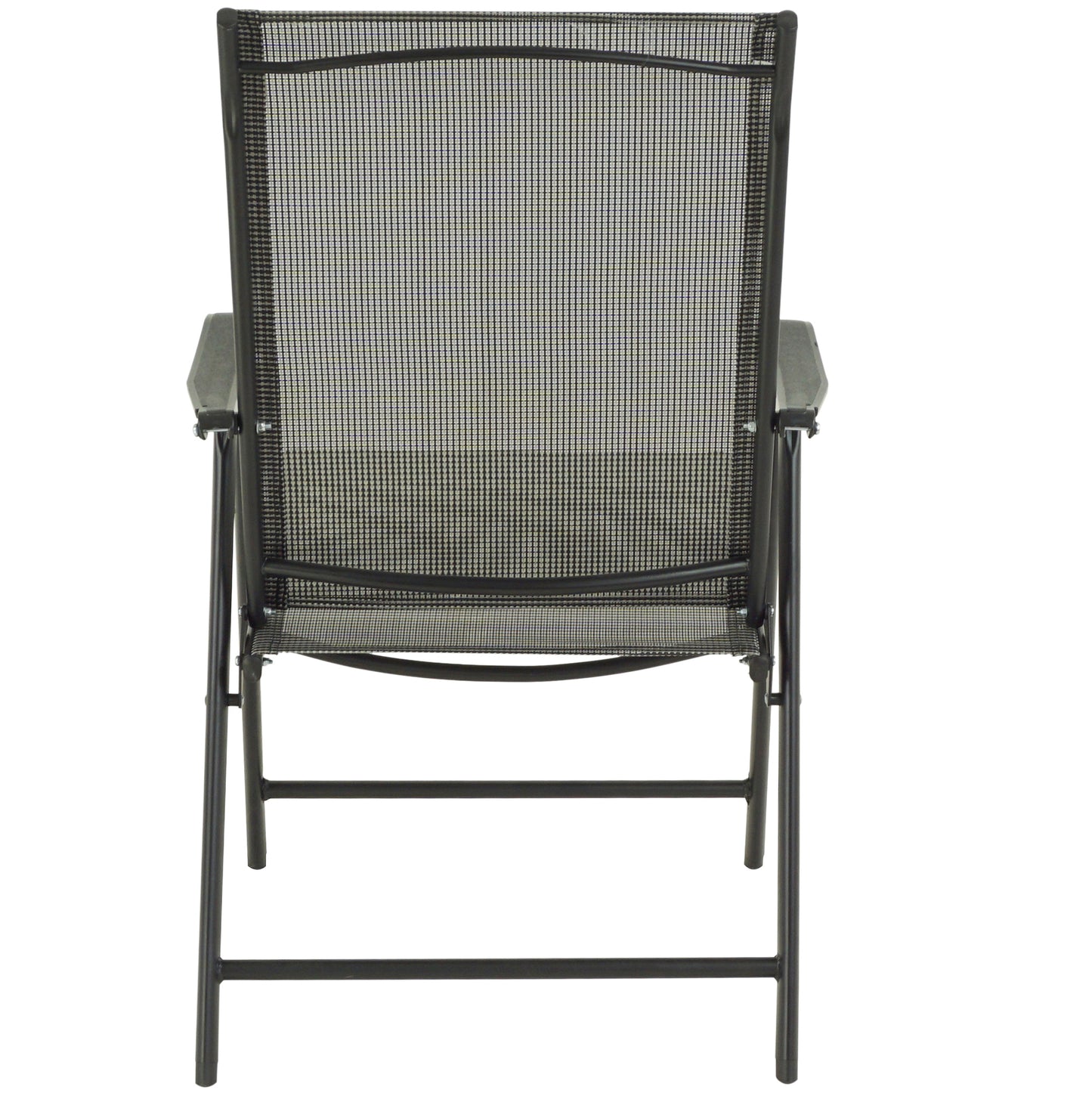 BTExpert Heavy-Duty Folding Patio Chair – Indoor/Outdoor Dining with Armrests, Metal Frame, Sling Back, for Lawn, Pool, Garden - Set of 6