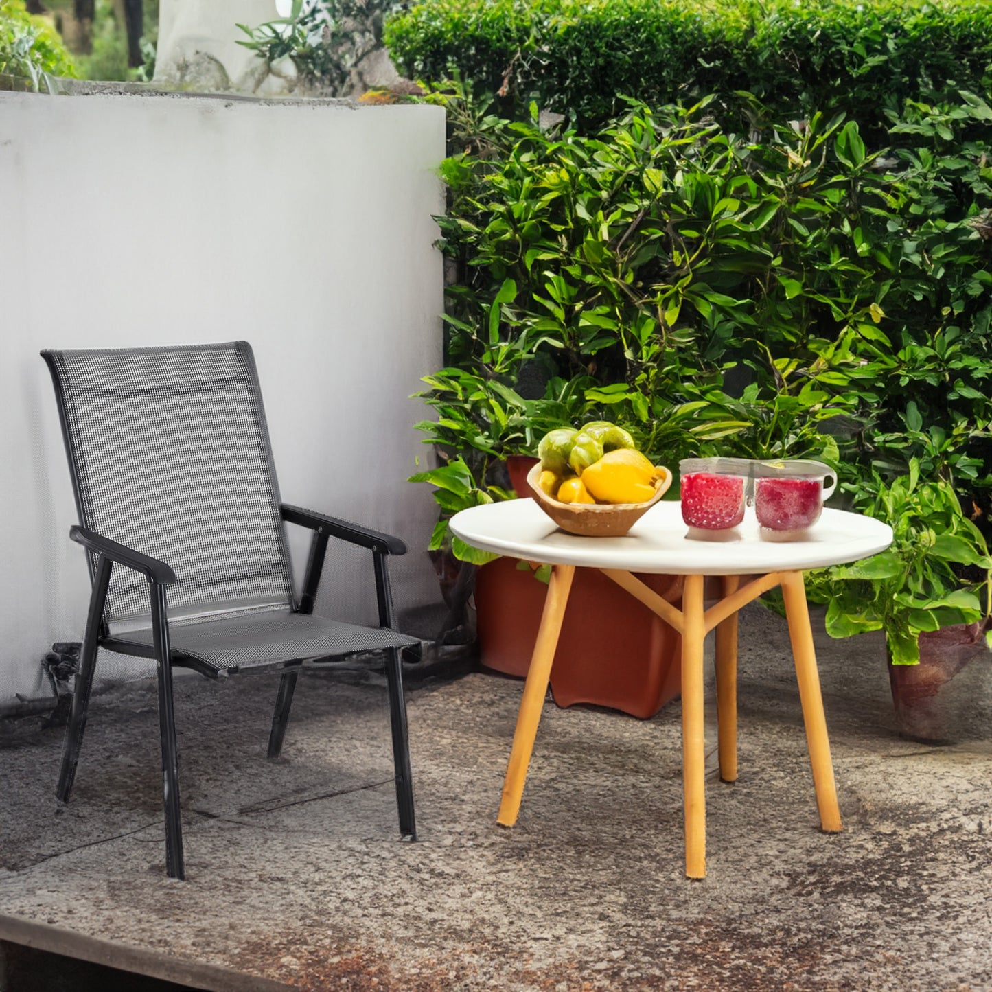 BTExpert Heavy Duty Folding Chair Outdoor Indoor Armrests Porch Balcony Garden 1 Piece