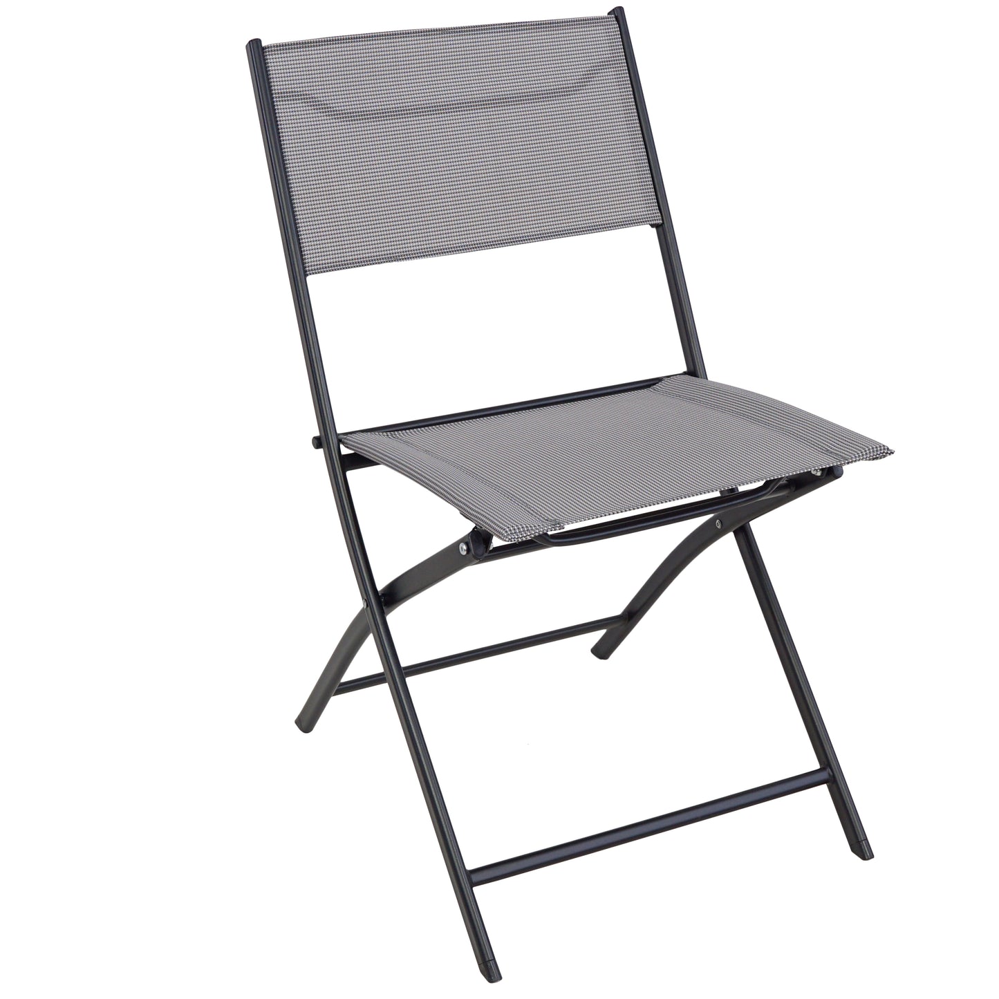 BTExpert set Portable Folding Table & two Chair  Heavy Duty Gray Dining Home Garden 3-Piece