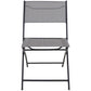 BTExpert set Portable Folding Table & two Chair  Heavy Duty Gray Dining Home Garden 3-Piece