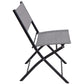 BTExpert set Portable Folding Table & two Chair  Heavy Duty Gray Dining Home Garden 3-Piece
