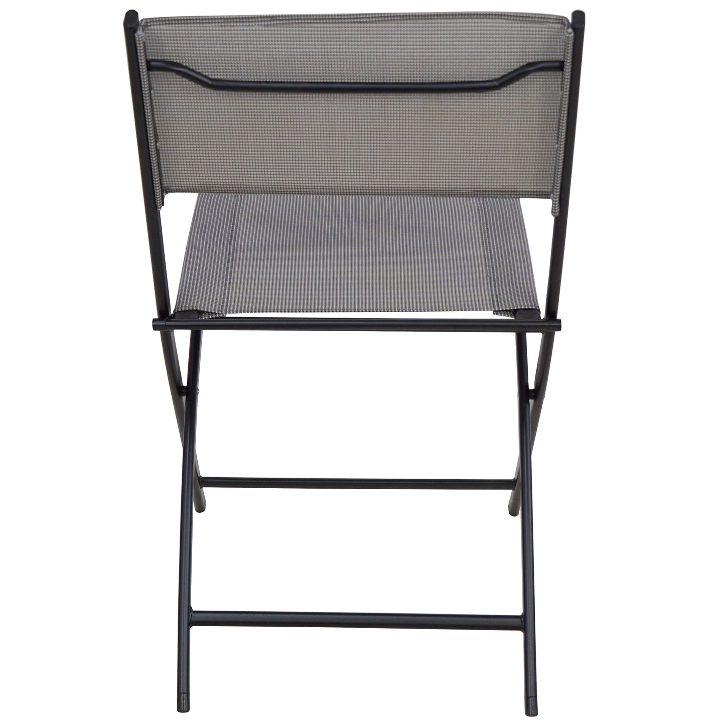 BTExpert set Portable Folding Table & two Chair  Heavy Duty Gray Dining Home Garden 3-Piece