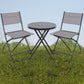 BTExpert set Portable Folding Table & two Chair  Heavy Duty Gray Dining Home Garden 3-Piece