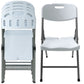 BTEXPERT White Folding Chair Steel Frame Commercial Foldable Chair HDPE Event Chair Indoor Outdoor Wedding Party Picnic Kitchen Dining Church School