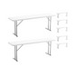 BTExpert 8-Foot 96" long White Plastic Folding Table 18" Wide 29" High indoor outdoor lightweight - Set of 5