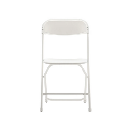 White plastic folding chair