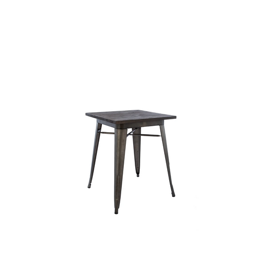 Industrial Antique Rustic Metal Indoor/Outdoor Dining Table With Wood Top