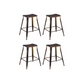 24" Industrial Metal Antique Distressed Copper Slim Counter Bar Stool - Set of 4
