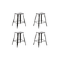 24" Industrial Metal Vintage Black Slim Backless Counter Bar Stool 4 barstools