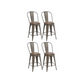 24" Metal Antique Rustic Counter height Bar Stool Chair High Back Wood seat - Set of 4
