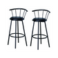 BTExpert 29" Black Finish Swivel Dining BarStool Chairs - 2 Pack