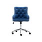 BTExpert Adjustable Velvet Navy Blue Tufted Leisure Chrome Nail Head Trim Upholstery Home Office Chair