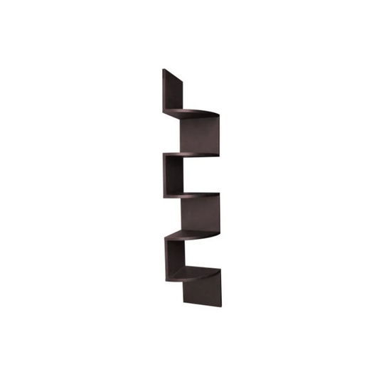 BTExpert Brown Finish Large Corner Zig Zag Wallmount Wall Shelf decor
