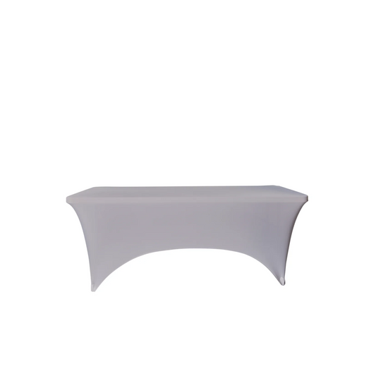 BTExpert 15-Pack White Stretch Tablecloths for 6ft Folding Tables, Fitted Spandex Covers for Weddings & Parties