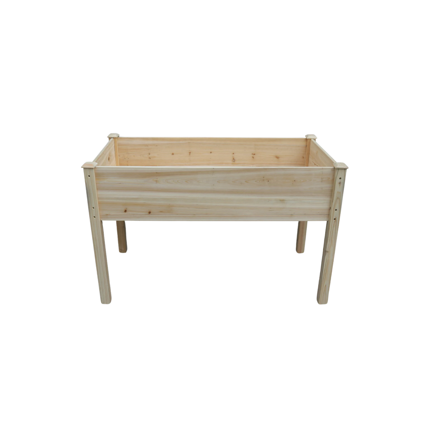 BTExpert 4ft Raised Garden Bed with Legs, 48x24x30in Natural Wood Planter Box with Liner for Vegetables, Flowers, Patio/Balcony