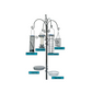 BTExpert 6-Hook Bird Feeding Station Kit, 4 Multi Feeder Poles with Suet, Wire, Peanut Tubes, 22" x 96", 5-Prong Steel Stand