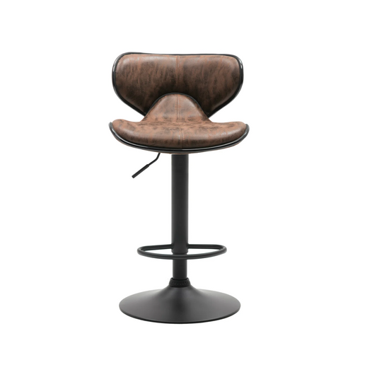 BTExpert Adjustable Metal upholstered Swivel   Brown Kitchen Dining Bar Counter Stool Chair barstools