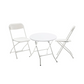 BTEXPERT 24 Round Plastic Table 2 Adult Chairs for Board Games Nights Gatherings Outdoor Lightweight, 3 Piece Set
