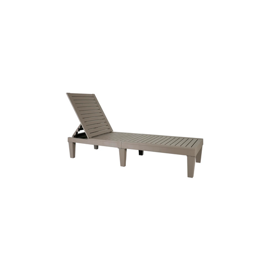 BTExpert Foldable Outdoor Pool Chair Folding Sun bed Reclining Adjustable Backrest Beach Light Brown