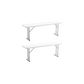 BTExpert 8-Foot 96" long White Plastic Folding Table 18" Wide 29" High indoor outdoor lightweight - Set of 2