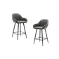 BTExpert Two new Counter Height Barstools 29 inch Bucket Upholstered Dark Gray Accent Dining Bar Chair - Set of 2