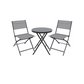 BTExpert set Portable Folding Table & two Chair  Heavy Duty Gray Dining Home Garden 3-Piece