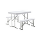 BTExpert Heavy Duty Plastic Portable FoldingTable & two Benches Seats Dining Event Camping Outdoor Activity