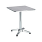 BTExpert Indoor Outdoor 27.5" Square Restaurant Table for Patio Stainless Steel Silver Aluminum Furniture with base