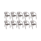 BTExpert Indoor Outdoor Set of 10 Bronze Restaurant Metal Aluminum Slat Stack Chairs Lightweight