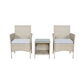 BTExpert Outdoor Wicker 3 piece Set Garden Yard Porch Furniture Space Saving Side storage Glass Table Gray Cream 3pc
