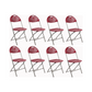 BTExpert Red Plastic Folding Chair Steel Frame Event Chair lightweight Wedding Party - Set of 8