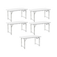 BTExpert Table 4Feet Height Adjustable Indoor Outdoor Easy to Clean Store Care White - Set of 5