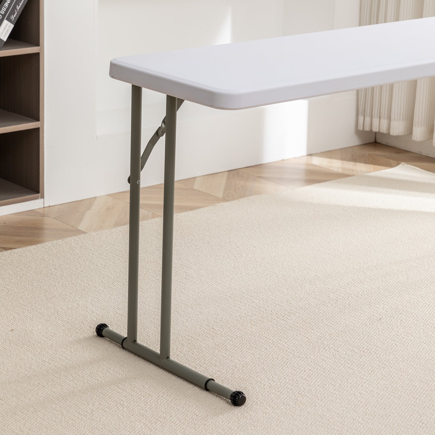 BTExpert 5-Foot - 60" - Long White Plastic Folding Seminar Training Portable Table