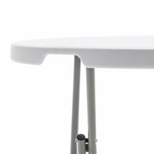 BTEXPERT White 32" Round 30" Height Folding Commercial Portable Banquet Card Plastic Coffee Dining Table for Wedding Party Coffee Event Home Kitchen Indoor Outdoor Set of 5