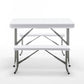 BTExpert Heavy Duty Plastic Portable FoldingTable & two Benches Seats Dining Event Camping Outdoor Activity