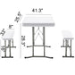 BTExpert Heavy Duty Plastic Portable FoldingTable & two Benches Seats Dining Event Camping Outdoor Activity