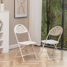 White Plastic Folding Chair Fan Back- In Store Only