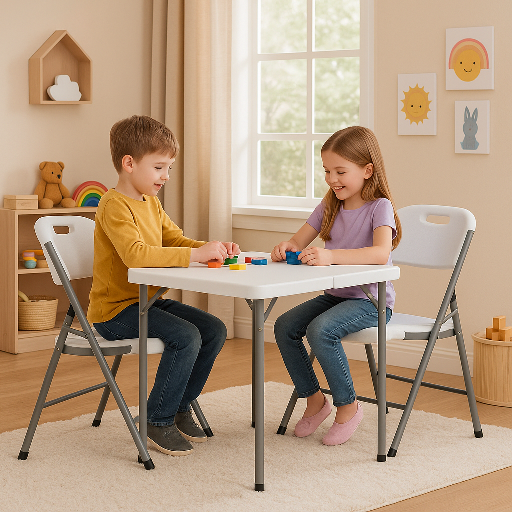 BTEXPERT White Folding Chair Steel Frame Commercial Foldable HDPE Event Chair Indoor Outdoor Wedding Party Picnic Kitchen Dining School Set of 50