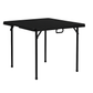 BTEXPERT 34" Bi-Folding Commercial Fold in Half Square Table Heavy Duty Portable Plastic Dining Card Table w Handle for Indoor Outdoor Kitchen Party Wedding Event Black Set of 2