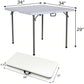 BTEXPERT 34" Bi-Folding Commercial Fold in Half Square Table Heavy Duty Portable Plastic Dining Card Table w Handle for Indoor Outdoor Kitchen Party Wedding Event White Set of 5