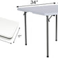 BTEXPERT 34" Bi-Folding Commercial Fold in Half Square Table Heavy Duty Portable Plastic Dining Card Table w Handle for Indoor Outdoor Kitchen Party Wedding Event White Set of 2
