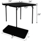 BTExpert 34" Square Folding Card Table Fold in Half Utility Commercial Table Dining Portable Indoor Outdoor Picnic Party Camping Lightweight Heavy Duty HDPE Black Plastic Foldable with Carrying Handle
