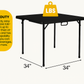 BTEXPERT 34" Bi-Folding Commercial Fold in Half Square Table Heavy Duty Portable Plastic Dining Card Table w Handle for Indoor Outdoor Kitchen Party Wedding Event Black Set of 5