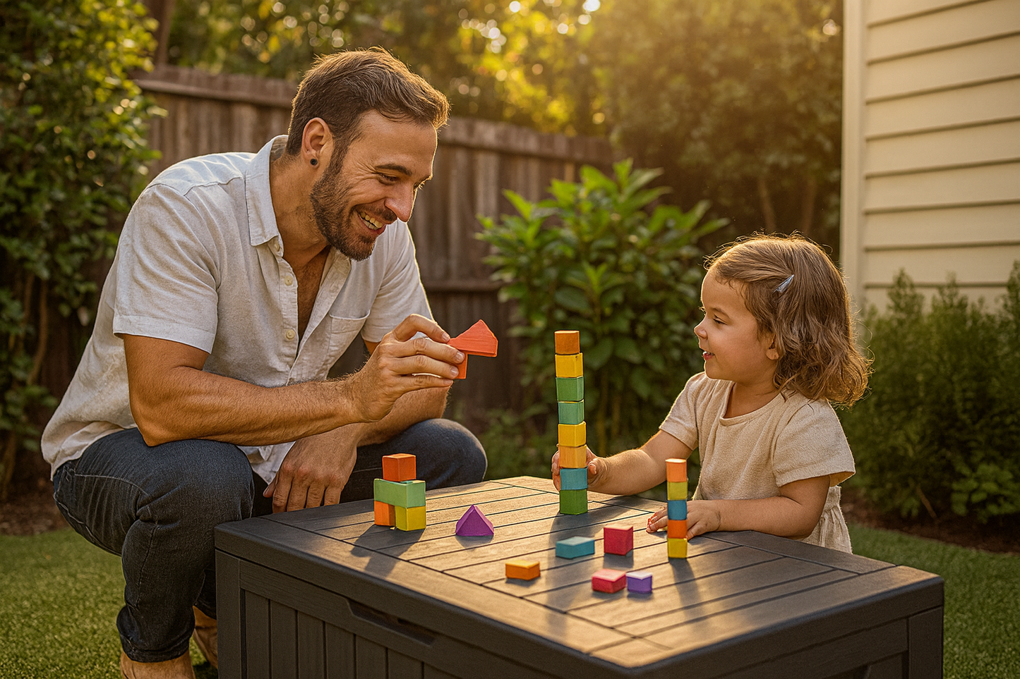 BTEXPERT 75 Gallon Resin Deck Box, Outdoor Storage Container for Patio Furniture Garden Tools Cushions Pool Sports Equipment Waterproof Lockable Stainless Steel insert UV Resistant Set of 2
