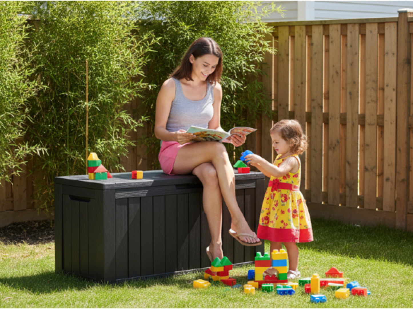 BTEXPERT 75 Gallon Outdoor Storage Container Deck Box for Patio Furniture Garden Tools Cushions Sports Equipment Waterproof Lockable Stainless Steel insert UV Resistant