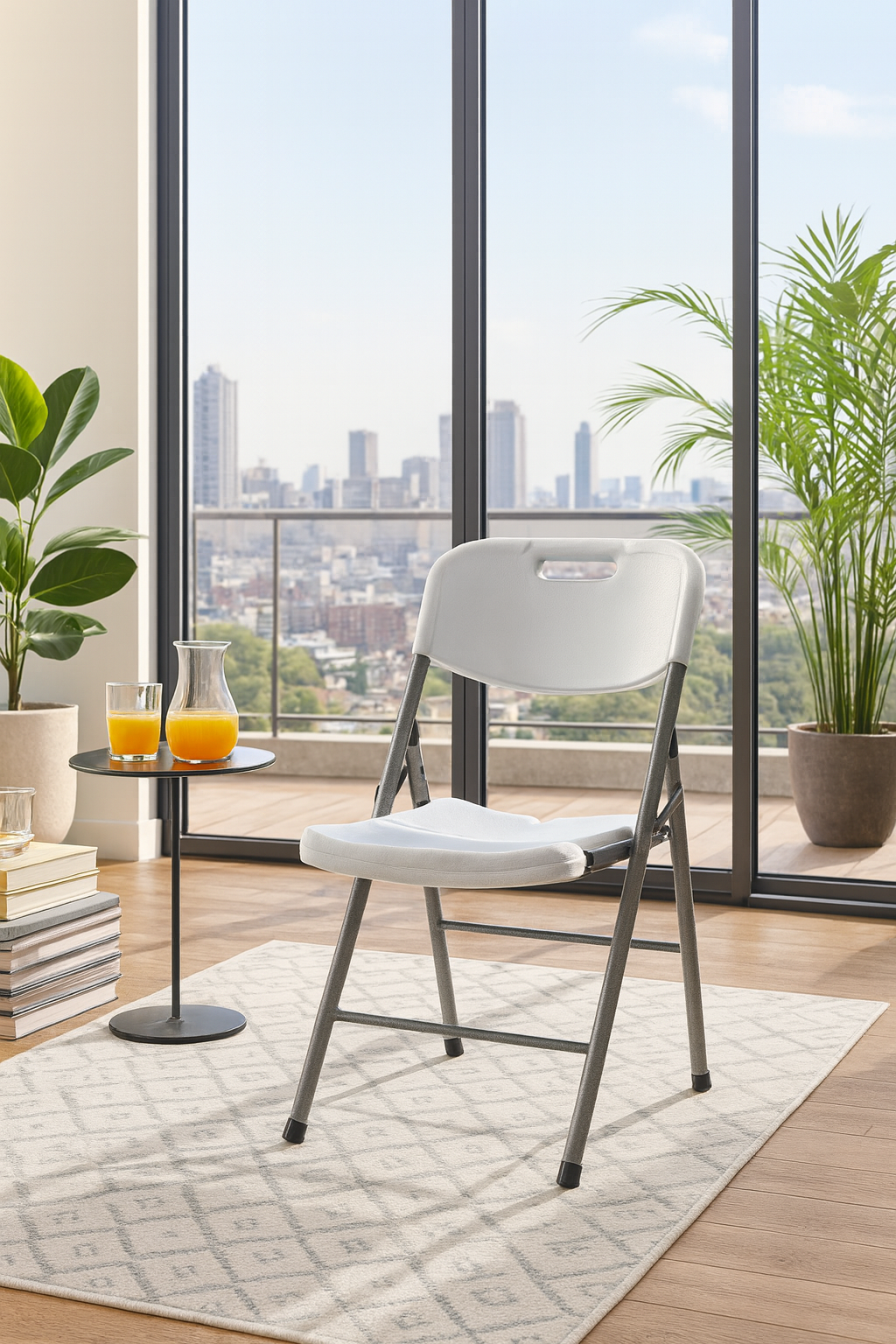 BTEXPERT White Folding Chair Steel Frame Commercial Foldable HDPE Event Chair Indoor Outdoor Wedding Party Picnic Kitchen Dining School Set of 50