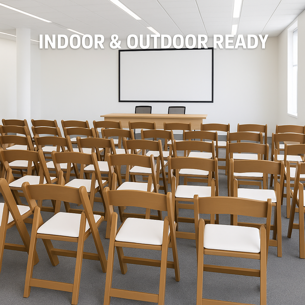 BTEXPERT SET of 4 Resin Folding Chair Vinyl Padded Seat Indoor Outdoor Lightweight Set for Home Event Party Picnic Kitchen Dining Church School Weddings- Natural