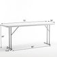 BTExpert 6-Foot - 72" long White Plastic FoldingTable Portable 18" Wide, 29" High, indoor outdoor lightweight - Set of 10