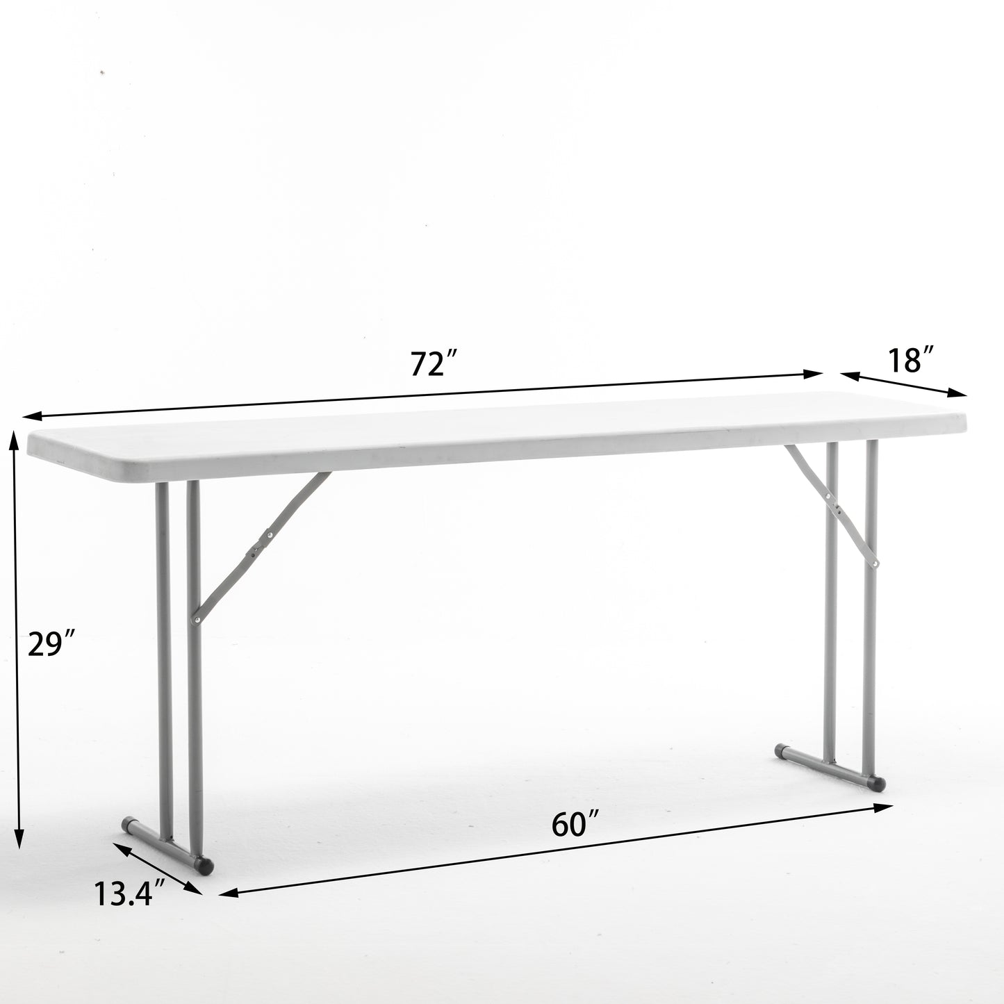 BTExpert 6-Foot - 72" long White Plastic FoldingTable Portable 18" Wide, 29" High, indoor outdoor lightweight - Set of 10